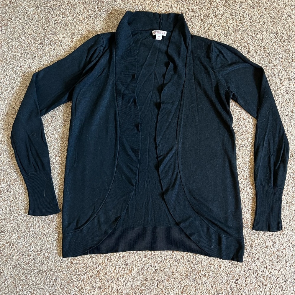 Black cardigan sweater